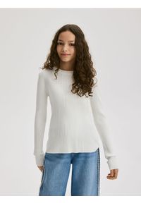 Reserved - Prążkowany sweter - złamana biel. Materiał: prążkowany #1