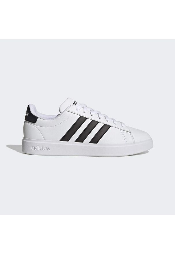 Adidas - Buty Grand Court Cloudfoam Comfort. Kolor: biały, czarny, wielokolorowy. Materiał: skóra ekologiczna, guma, materiał, tkanina. Model: Adidas Cloudfoam. Sport: turystyka piesza
