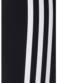 adidas Performance szorty treningowe Optime TrainIcons 3-Stripes H64228 damskie kolor czarny z nadrukiem high waist. Stan: podwyższony. Kolor: czarny. Materiał: skóra, włókno, materiał, lycra. Wzór: nadruk. Styl: sportowy