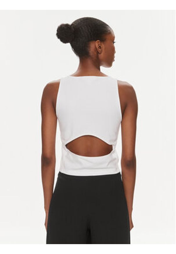 Calvin Klein Jeans Top Archival J20J223107 Biały Slim Fit. Kolor: biały. Materiał: wiskoza, syntetyk