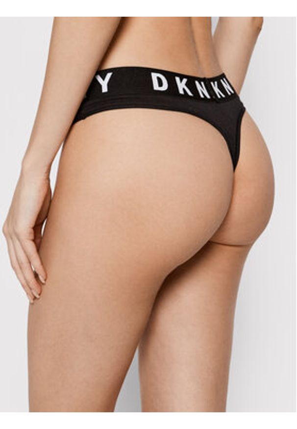 DKNY Stringi DK4529 Czarny. Kolor: czarny. Materiał: bawełna