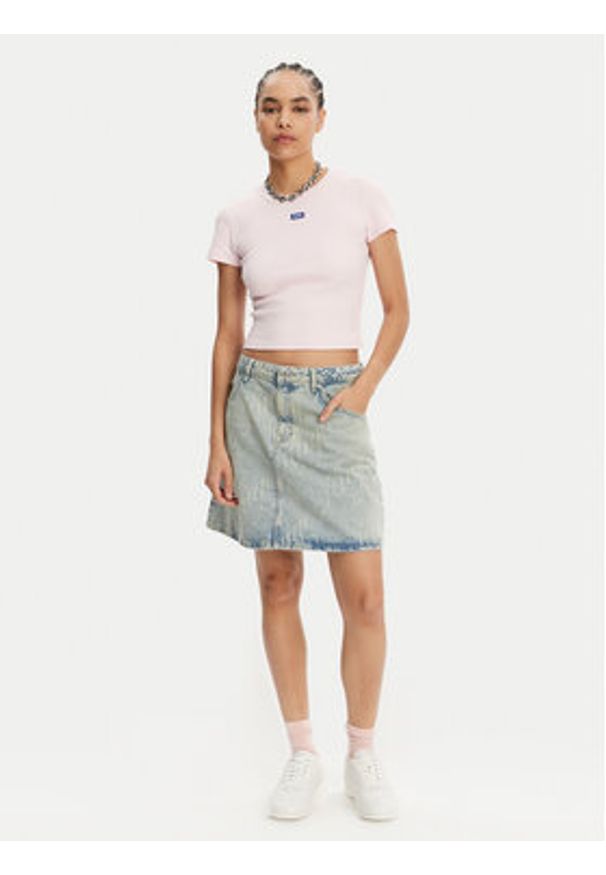 Hugo - HUGO T-Shirt Baby 50510749 Różowy Slim Fit. Kolor: różowy. Materiał: bawełna