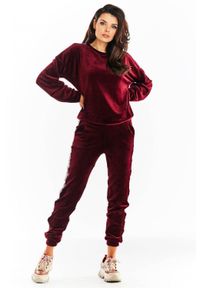 Awama - Welurowa bluza damska z lampasami. Materiał: welur #4