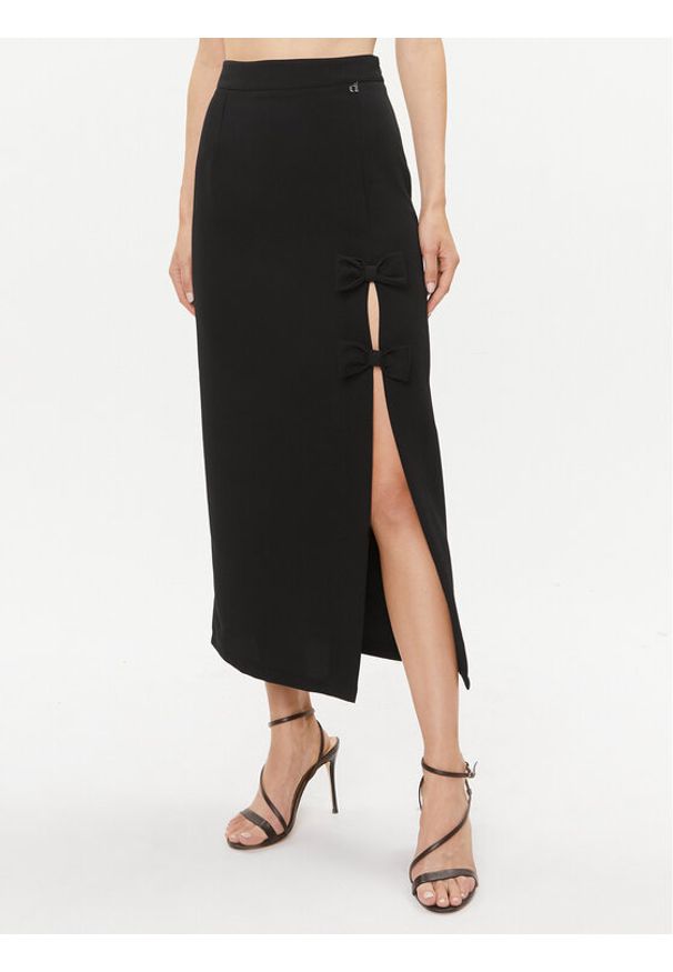Dixie Spódnica midi G319Z041 Czarny Regular Fit. Kolor: czarny. Materiał: syntetyk