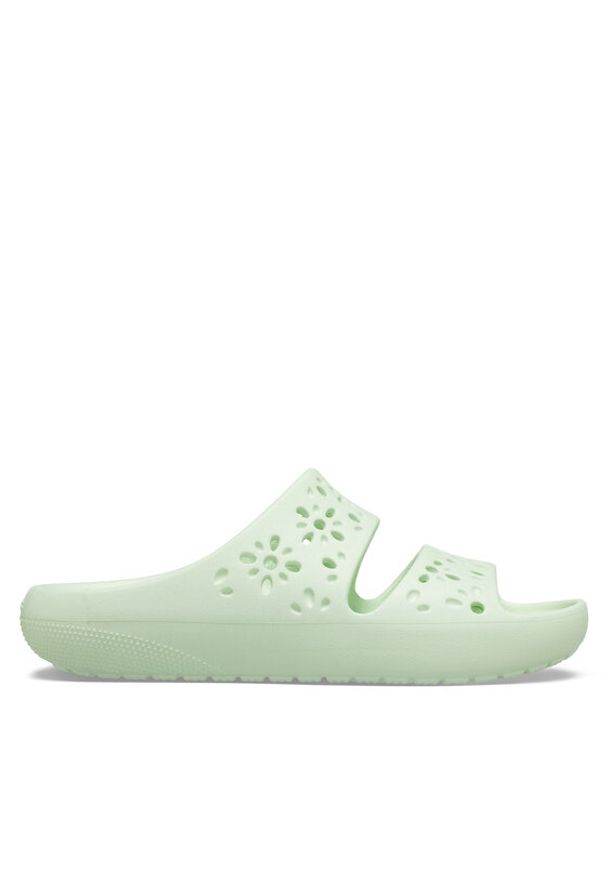 Crocs Klapki Classic Floral Cutout Sandal 210966 Zielony. Kolor: zielony
