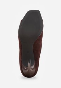 Born2be - Brązowe Eleganckie Klapki na Szpilce z Paskiem na Palec w stylu Japonek Undime. Okazja: na co dzień. Kolor: brązowy. Sezon: lato. Obcas: na szpilce. Styl: elegancki #2