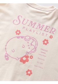 Reserved - Bawełniany t-shirt Pusheen - złamana biel. Materiał: bawełna