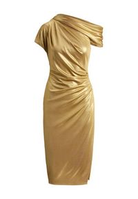Lauren Ralph Lauren - LAUREN RALPH LAUREN Sukienka koktajlowa 253P03414002 Złoty Slim Fit. Kolor: złoty. Materiał: syntetyk. Styl: wizytowy