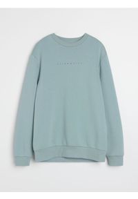 Sinsay - Bluza crewneck z napisem - zielony. Kolor: zielony. Wzór: napisy