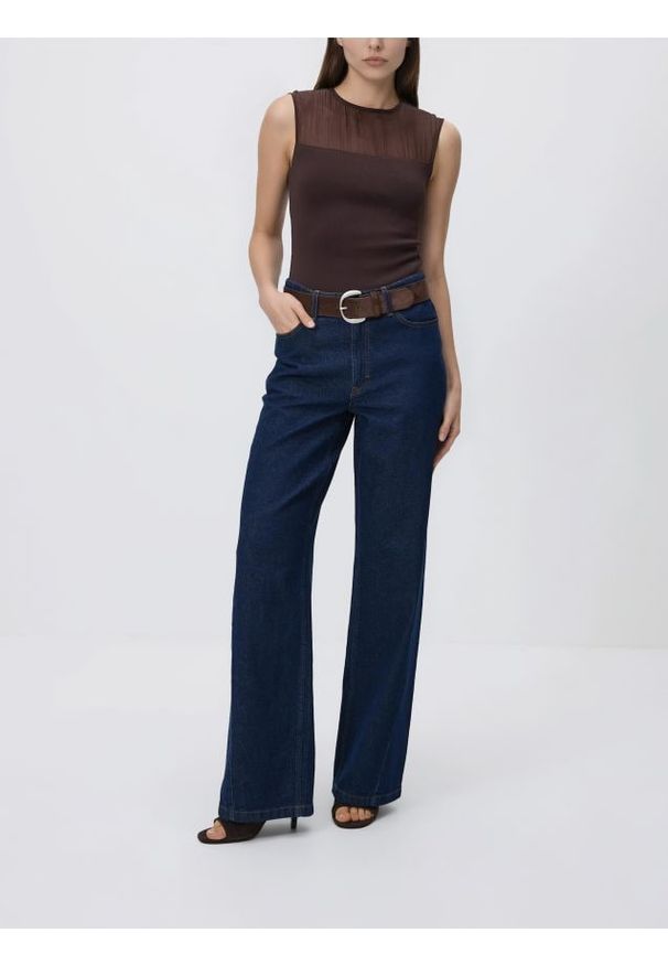 Reserved - Bluzka z wiskozą - brązowy. Kolor: brązowy. Materiał: wiskoza