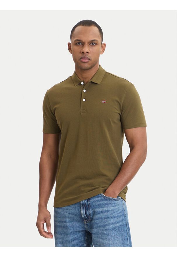 Napapijri Polo Ealis NP0A4H8B Zielony Regular Fit. Typ kołnierza: polo. Kolor: zielony. Materiał: bawełna