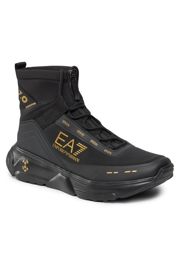 Sneakersy EA7 Emporio Armani X8Z043 XK362 M700 Black+Gold. Kolor: czarny