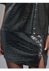 Sinsay - Spódnica mini z połyskiem - srebrny. Kolor: srebrny #1