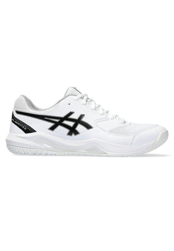 Buty tenisowe męskie Asics Gel Dedicate 8 AC 1041A408-101. Zapięcie: sznurówki. Kolor: biały, wielokolorowy, czarny. Materiał: materiał, syntetyk, tkanina. Szerokość cholewki: normalna. Sport: tenis