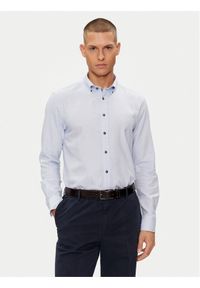 Bugatti Koszula 9350 58801A Błękitny Slim Fit. Kolor: niebieski. Materiał: bawełna #1