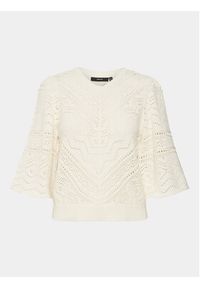 Vero Moda Sweter Bernadette 10283016 Beżowy Relaxed Fit. Kolor: beżowy. Materiał: syntetyk, bawełna