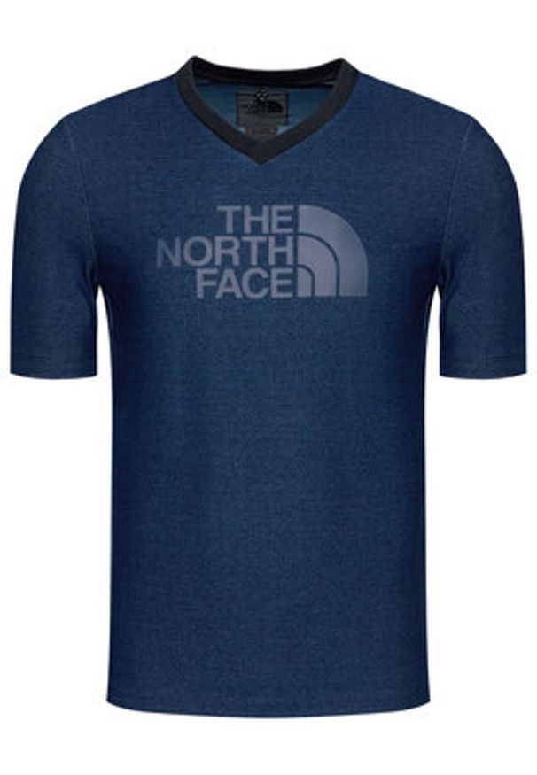 The North Face T-Shirt Big Logo Tee NF0A3LDS Granatowy Regular Fit. Kolor: niebieski. Materiał: syntetyk