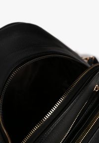 Born2be - Czarny Plecak z Odpinanymi Paskami z Regulacją i Suwakami Icenatia. Kolor: czarny. Materiał: jeans. Wzór: paski. Styl: klasyczny, elegancki, casual #3