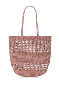 Ochnik - Słomkowa różowa torebka shopper damska. Kolor: różowy