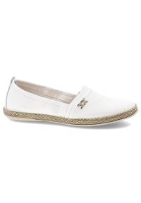 Białe Baleriny Armodo Eleganckie Płaskie Obuwie Damskie. Okazja: na co dzień. Kolor: biały. Materiał: len, jeans, skóra. Wzór: aplikacja. Sezon: lato. Styl: elegancki #5