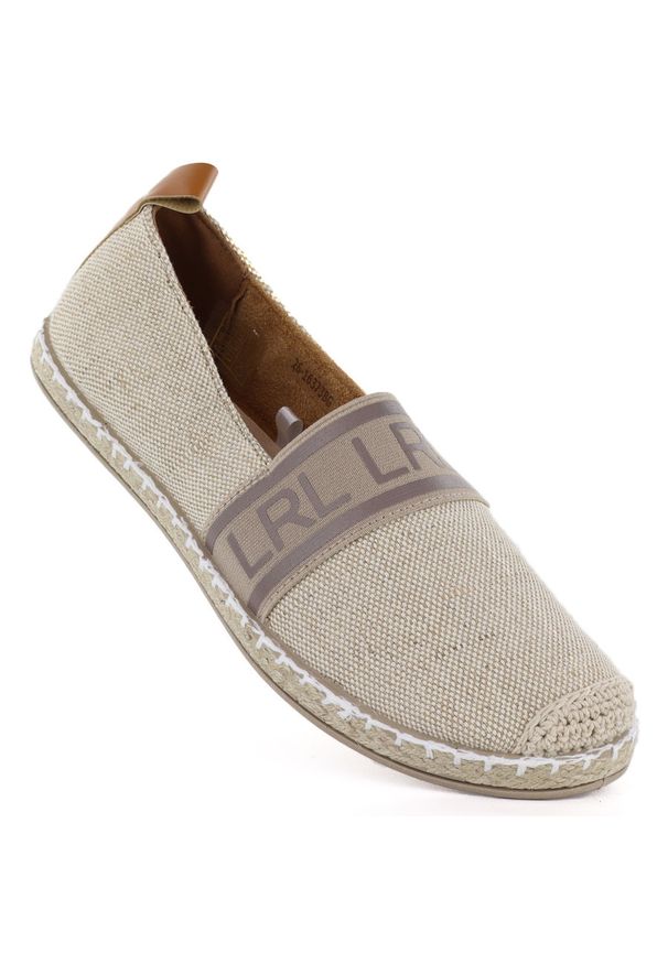 POTOCKI - Półbuty damskie espadryle beżowe Potocki PY16373. Kolor: beżowy. Materiał: tkanina. Szerokość cholewki: normalna