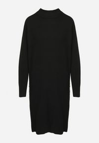 Born2be - Czarna Sweterkowa Sukienka Półgolf z Bawełną i Wełną Pilara. Kolor: czarny. Materiał: wełna, bawełna. Typ sukienki: ołówkowe. Styl: klasyczny, elegancki #3