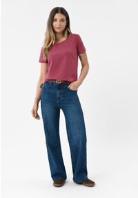Volcano - Niebieskie jeansy Bootcut Straight D-YANNA. Okazja: na co dzień. Kolor: niebieski. Styl: casual, klasyczny