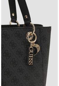 Guess - GUESS Szara shopperka damska Noelle Tote. Kolor: szary. Materiał: skórzane #5