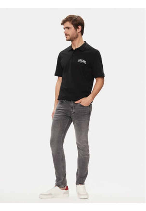 Jack & Jones Polo Josh 12247387 Czarny Standard Fit. Typ kołnierza: polo. Kolor: czarny. Materiał: bawełna