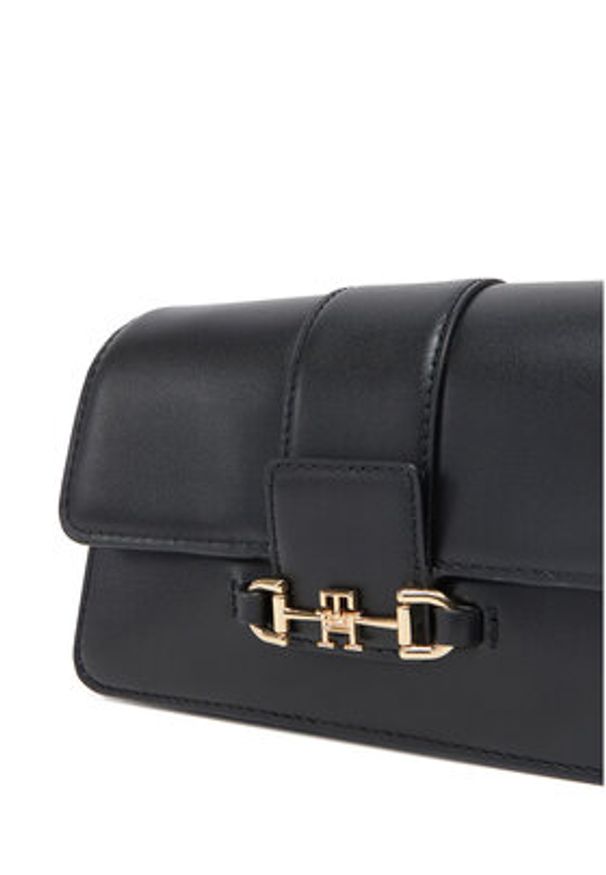 TOMMY HILFIGER - Tommy Hilfiger Torebka Heritage Leather Crossover AW0AW17212 Czarny. Kolor: czarny. Materiał: skórzane