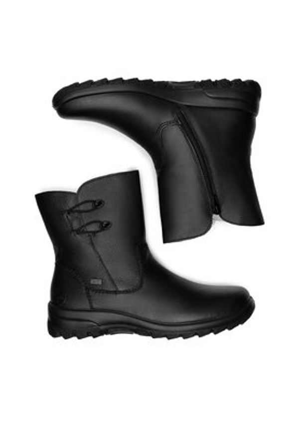 Rieker Botki Z7172-00 Czarny. Kolor: czarny. Materiał: skóra