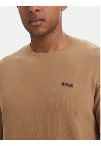 BOSS T-Shirt Waffle 50535891 Beżowy Regular Fit. Kolor: beżowy. Materiał: bawełna #3