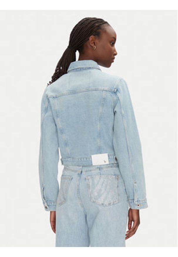 Patrizia Pepe Kurtka jeansowa 8O0170/D1WZB-CA49 Niebieski Regular Fit. Kolor: niebieski. Materiał: bawełna