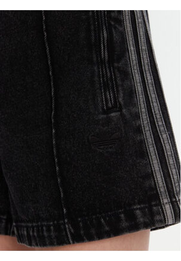 Adidas - adidas Szorty jeansowe adicolor Denim Firebird JD3107 Czarny Loose Fit. Kolor: czarny. Materiał: bawełna