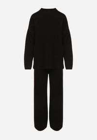 Born2be - Czarny Dzianinowy Komplet z Wełną Spodnie i Sweter Tesira. Kolor: czarny. Materiał: dzianina, wełna #6