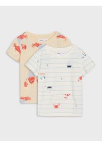 Sinsay - Koszulki z krótkim rękawem 2 pack - kremowy. Kolor: kremowy. Długość rękawa: krótki rękaw. Długość: krótkie #1