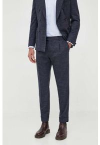 BOSS garnitur wełniany kolor granatowy. Kolor: niebieski. Materiał: wełna #6