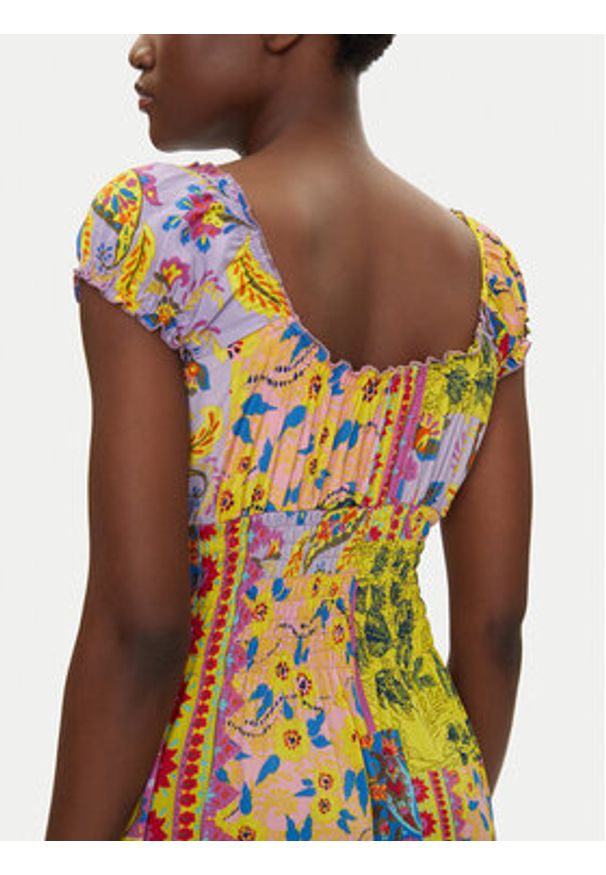 Iconique Sukienka letnia IC25-123 Kolorowy Regular Fit. Materiał: syntetyk. Wzór: kolorowy. Sezon: lato