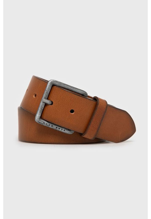 Boss - Pasek skórzany BOSS CASUAL. Kolor: brązowy. Materiał: skóra. Styl: casual