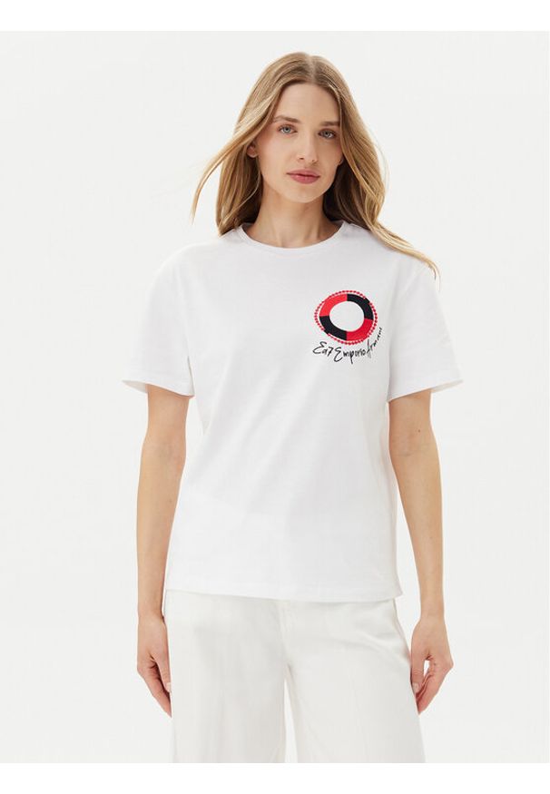 EA7 Emporio Armani T-Shirt 7W000491 AF12957 U0002 Biały Regular Fit. Kolor: biały. Materiał: bawełna