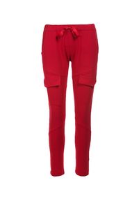 Renee - Czerwone Spodnie Rhenelise. Kolor: czerwony. Materiał: dresówka, dzianina. Długość: długie