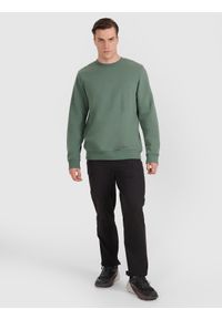 4f - 4F Bluza dresowa nierozpinana bez kaptura męska - zielona XL. Okazja: na co dzień. Typ kołnierza: bez kaptura. Kolor: zielony. Materiał: dresówka. Wzór: gładki, ze splotem. Styl: casual, klasyczny, sportowy #2