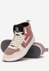 Born2be - Różowe Sneakersy Alcothee. Nosek buta: okrągły. Zapięcie: sznurówki. Kolor: różowy. Obcas: na obcasie. Wysokość obcasa: niski #4