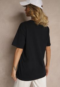 Renee - Granatowa Bawełniana Koszulka T-shirt z Małym Słonikiem Laniriel. Okazja: na co dzień. Kolor: niebieski. Materiał: bawełna. Styl: klasyczny, casual, elegancki