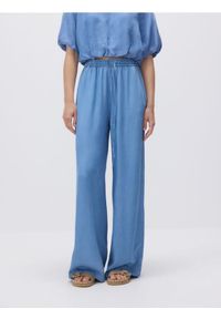 Reserved - Jeansy wide leg z lyocellu - niebieski. Kolor: niebieski #1