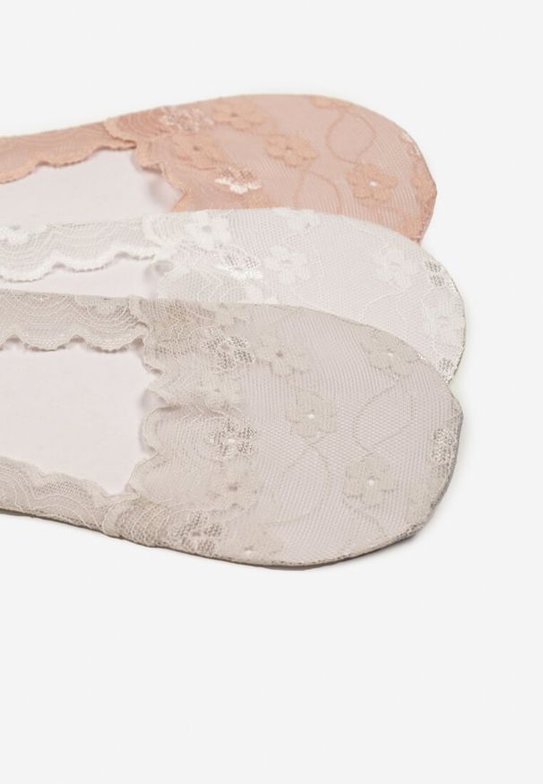 Renee - Wielokolorowe Skarpety z Koronki Typu Baletki 3-Pack Lilisea. Kolor: wielokolorowy. Materiał: koronka. Wzór: koronka