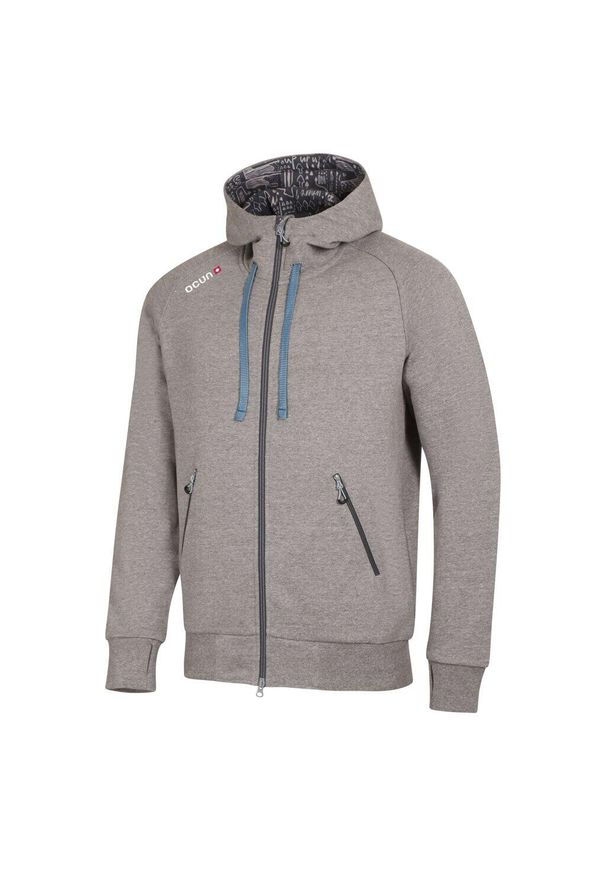 OCUN - Bluza z kapturem męska Ocun Hoodie Zipper. Typ kołnierza: kaptur. Kolor: szary. Materiał: polar. Sport: turystyka piesza