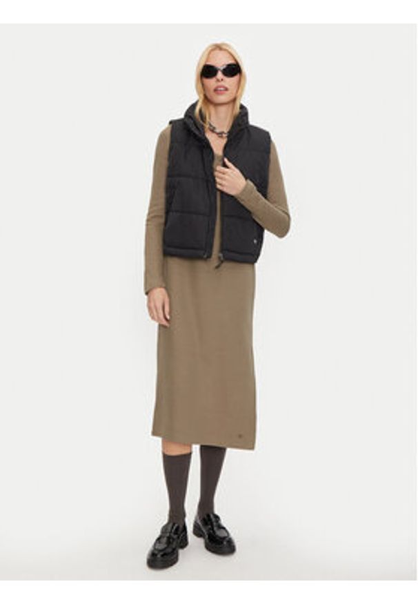 Calvin Klein Jeans Sukienka dzianinowa J20J224165 Beżowy Slim Fit. Kolor: beżowy. Materiał: bawełna, syntetyk