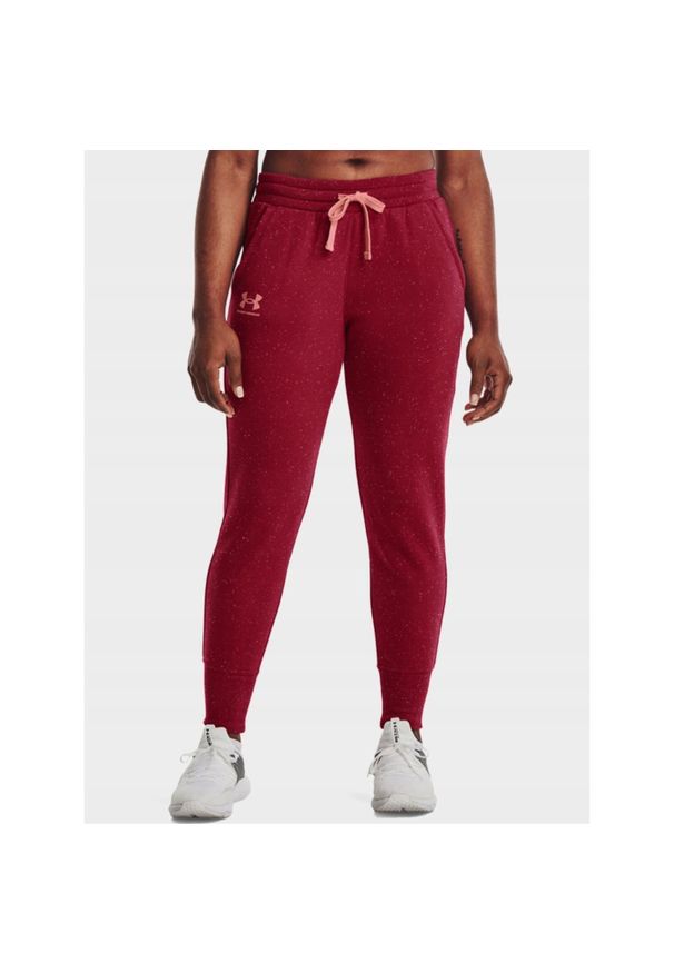 Spodnie dresowe damskie Under Armour. Kolor: czerwony. Materiał: dresówka. Sport: fitness