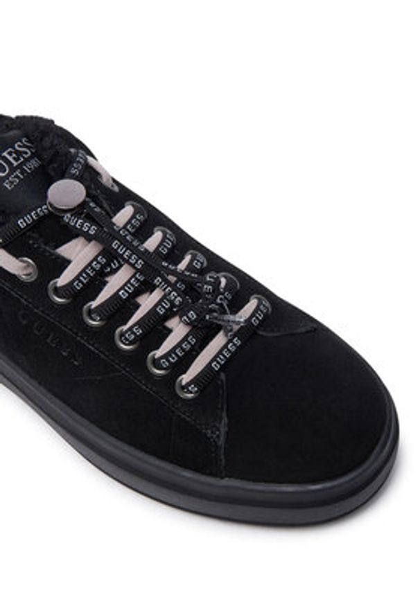 Guess Sneakersy Elbina FLFELB SUE12 Czarny. Kolor: czarny. Materiał: skóra